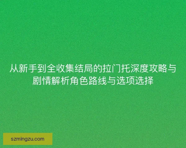 从新手到全收集结局的拉门托深度攻略与剧情解析角色路线与选项选择