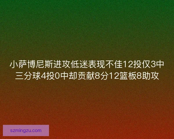 小萨博尼斯进攻低迷表现不佳12投仅3中三分球4投0中却贡献8分12篮板8助攻